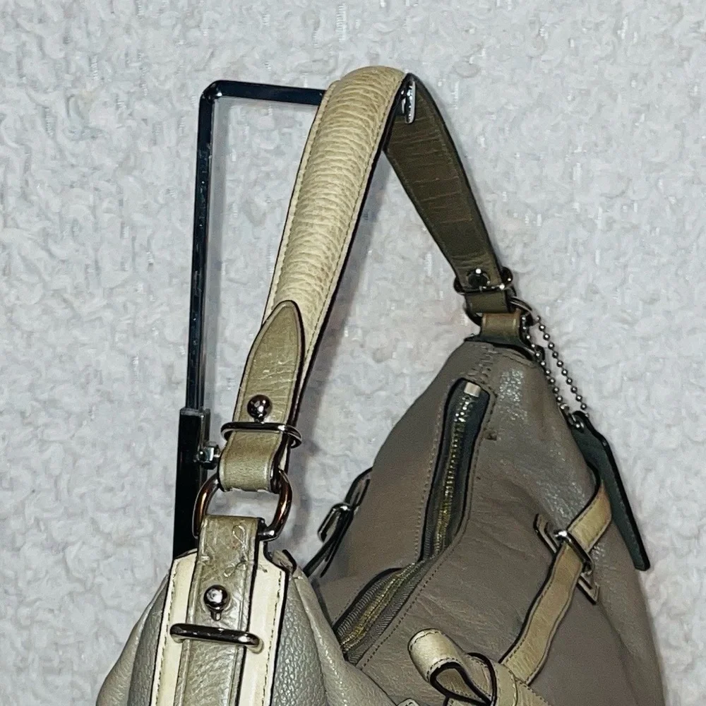 Coach Pinnacle Gray Leather Large Oversized Allie Hobo Shoulder Bag Tote Purse